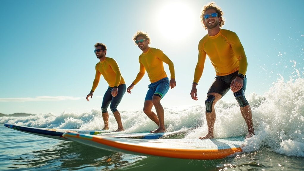 amputees surfing with custom boards