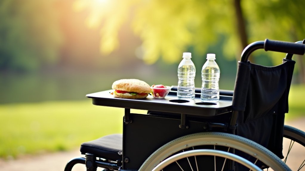 foldable wheelchair tray table
