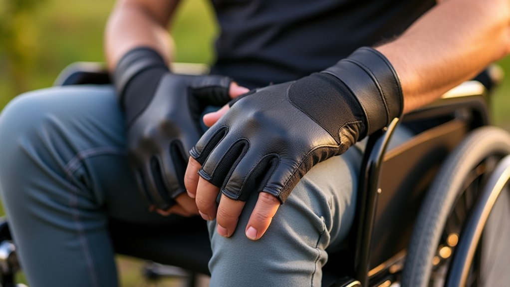 wheelchair leather gloves designed