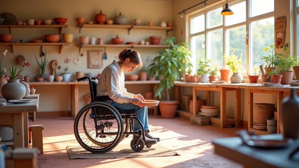 accessible pottery studio navigation