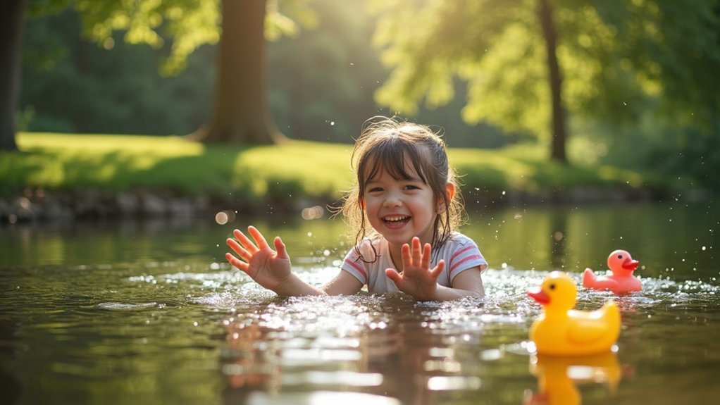 calming outdoor water play
