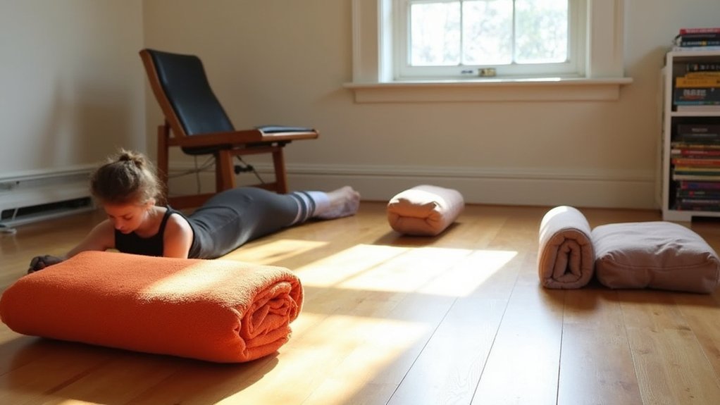 household items as yoga props