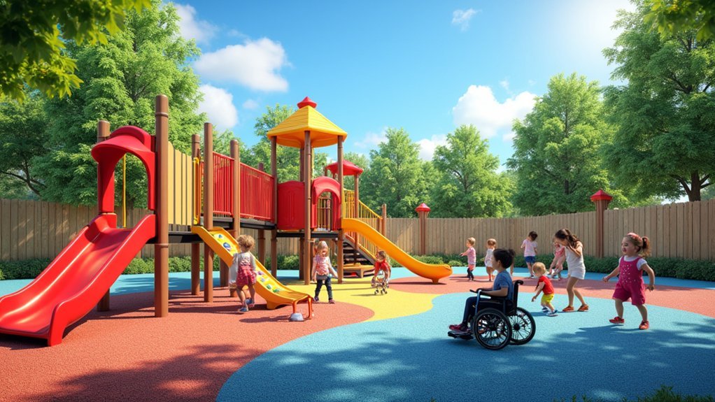 inclusive accessible colorful playground