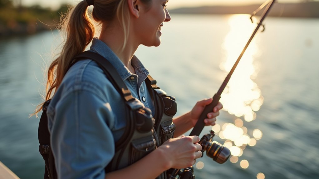 one handed fishing support system