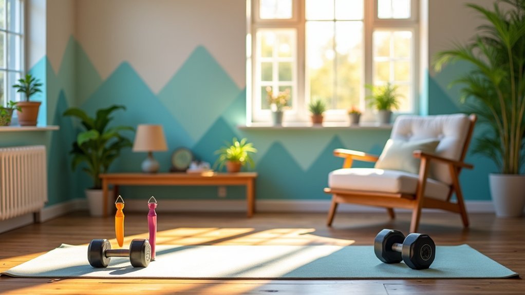 safe home exercise setup