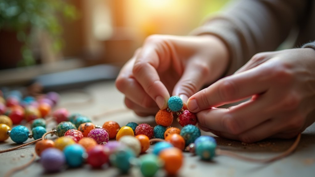 tactile bead jewelry crafting