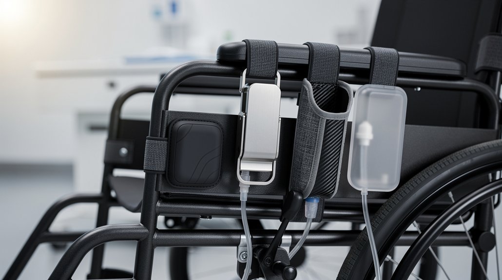 leg bag holders for wheelchair users